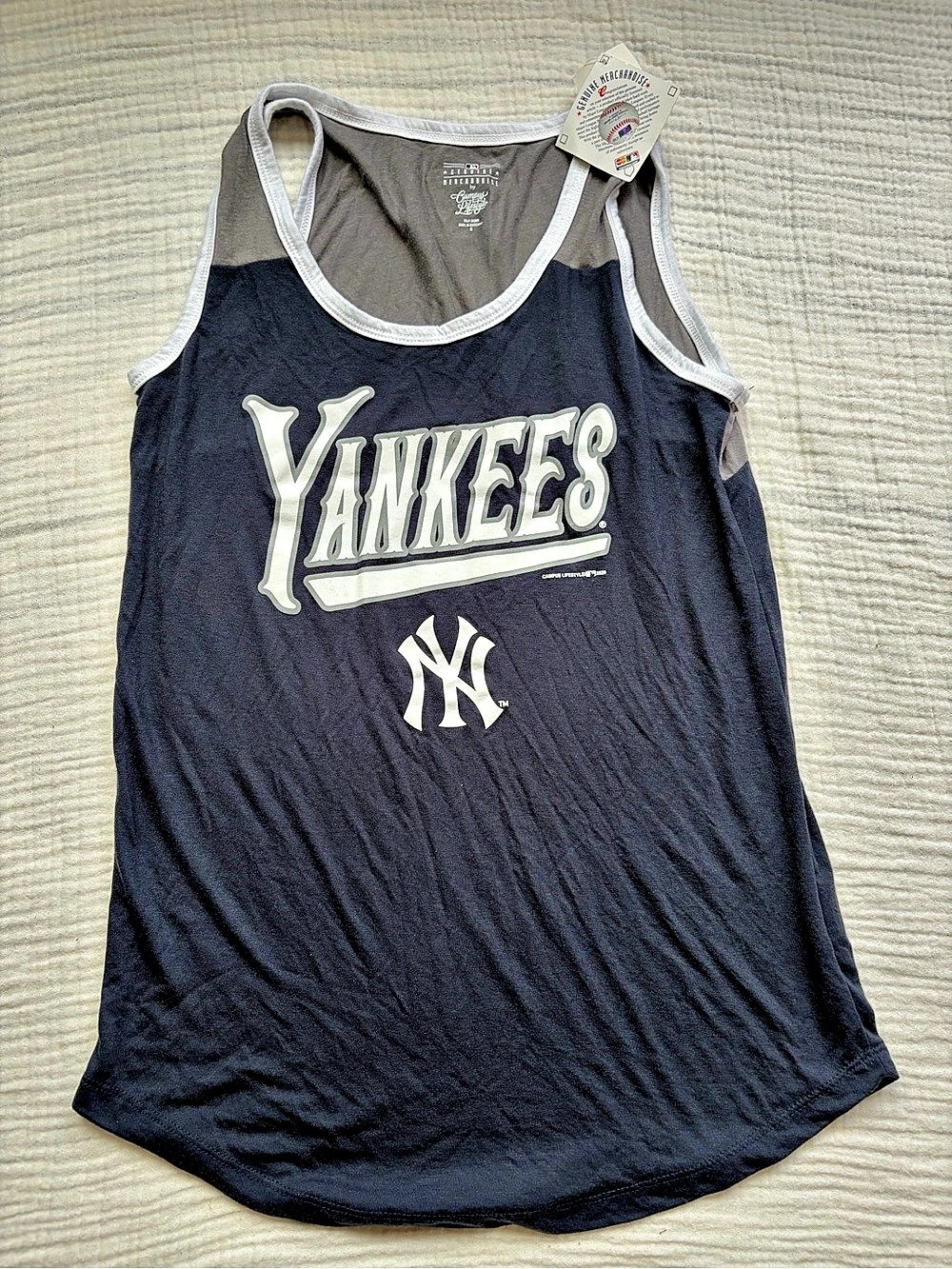 MLB Yankees Tank Top in Black & Gray Size Small Women NWT